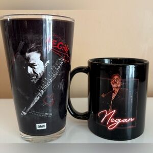 The Walking Dead Negan Graffiti Drinking Glass & Coffee Cup NEW